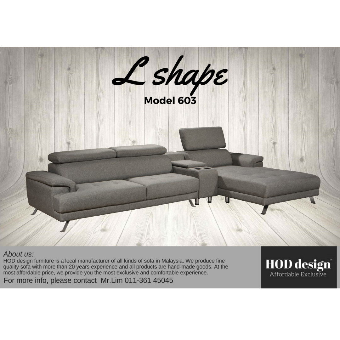 HOD Design L Shape Fabric Sofa Rumah Perabot Perabot Di Carousell