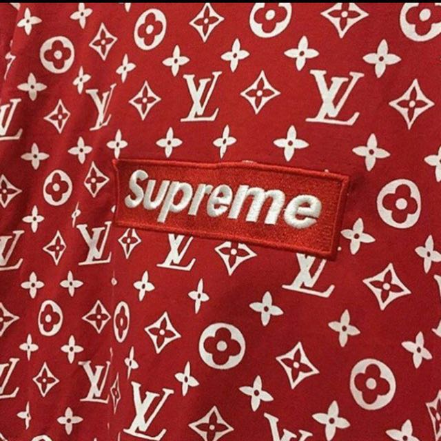 LV supreme hoodie - red