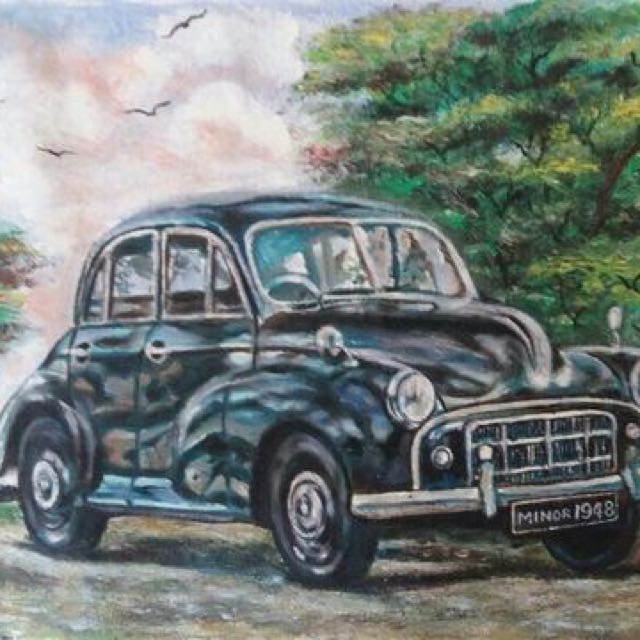 Lukisan Masterpiece Kereta Klasik Cat Minyak Dan Canvas Design Craft Artwork On Carousell