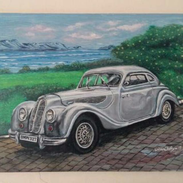 Lukisan Masterpiece Kereta Klasik Cat Minyak Dan Kanvas Design Craft Artwork On Carousell