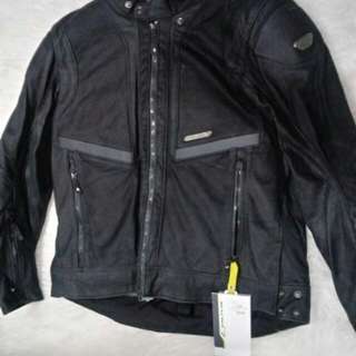 Jaket kulit macna full protector