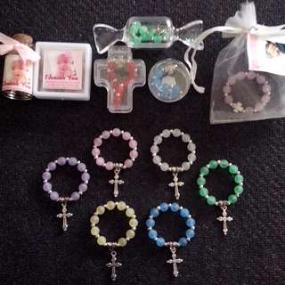 Smoked/Frosted Mini Ring Rosary Souvenirs Giveaways for wedding  baptismal christening birthday