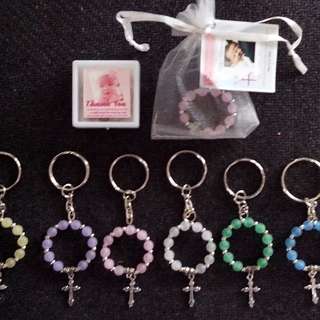 Mini Ring Rosary Keychain Souvenirs Giveaways for wedding,baptismal,christening,birthday