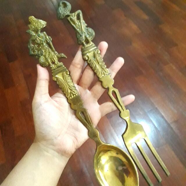 Antique Spoon Fork Wayang Wall Decor Antiques Antique