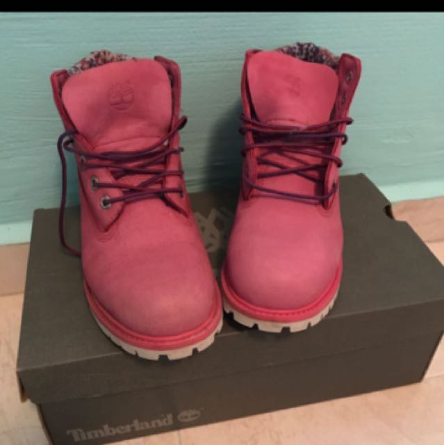 pink suede timberland boots