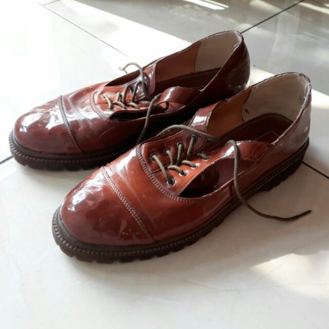 Brown Woman Oxford Shoes Sepatu Oxford Coklat Wanita Fesyen Wanita Sepatu Di Carousell