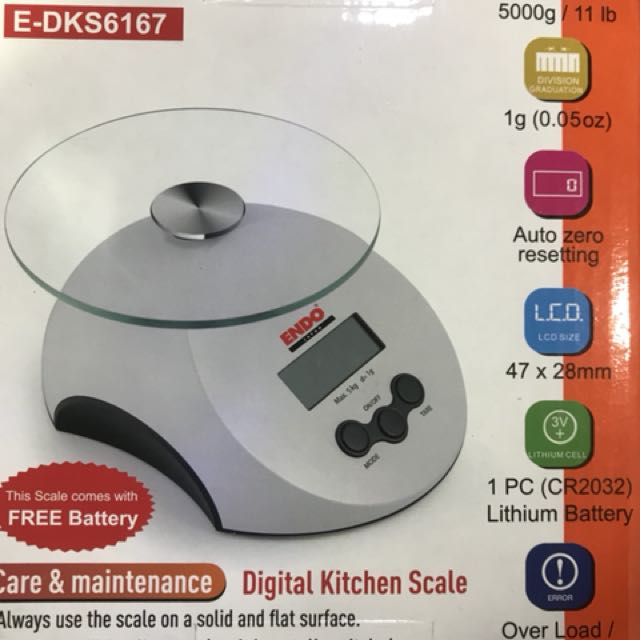 ENDO digital kitchen scale, TV & Home Appliances, Kitchen Appliances