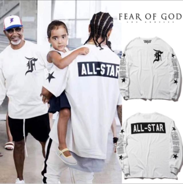 FOG Fear Of God All Star Long Sleeve Tee Shirt Collection 2017 1 1 Highest Quality Guaranteed Kanye West Justin Bieber Merchandise
