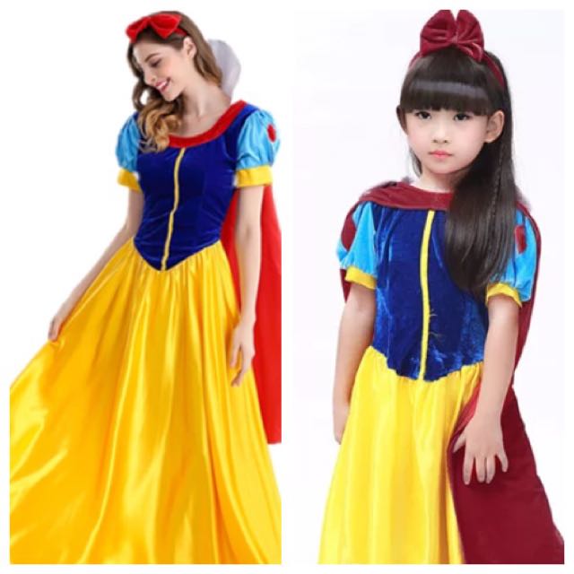 In Stock Snow White Matching Outfits Mummy Daughter Matching Dress