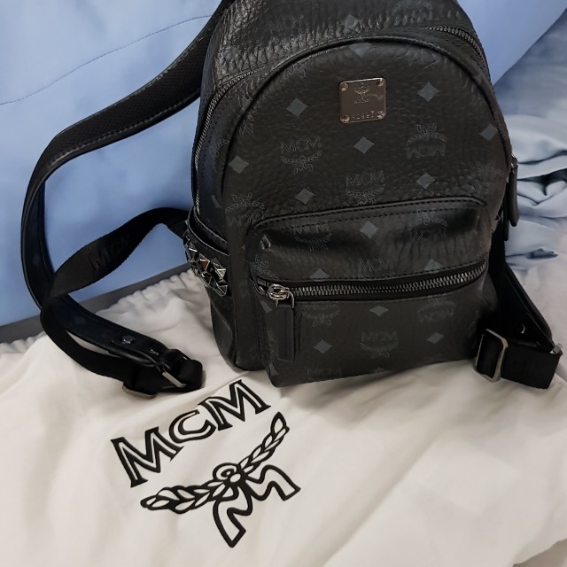 mcm small backpack black