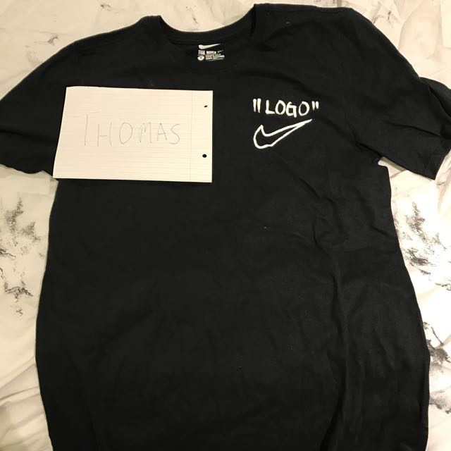 nike logo shirt off white