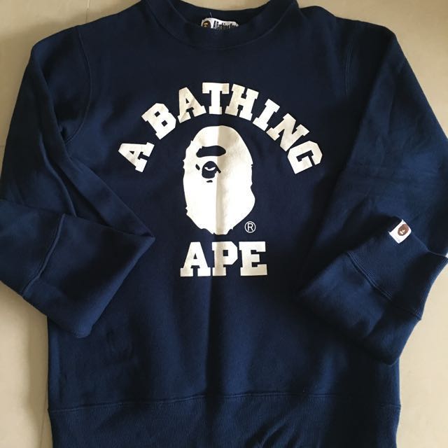 Sales A Bathing Ape Bape Navy Sweater Sz Small Fog Off White