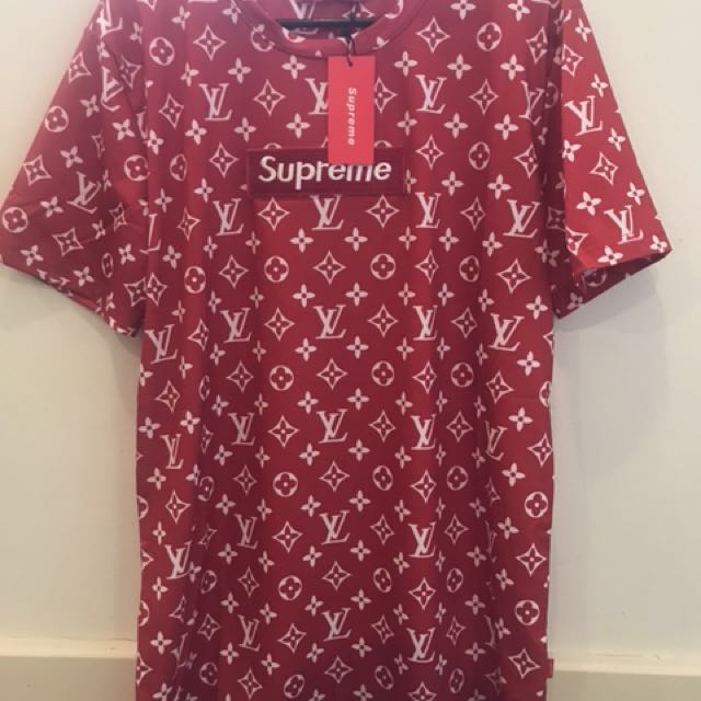 Supreme x Louis Vuitton lv shirt, Men&#39;s Fashion, Clothes on Carousell