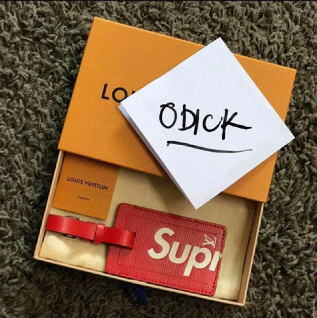 supreme lv luggage tag