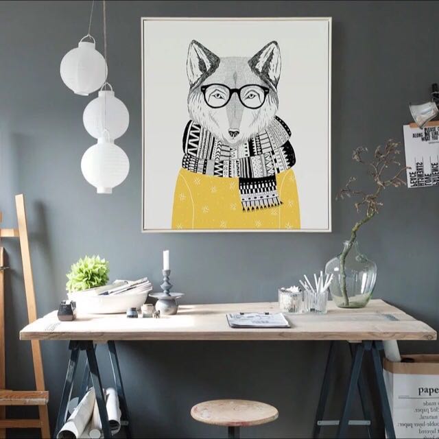 The Mr Fox Print On Canvas Wall Decor Wall Art Home Decor