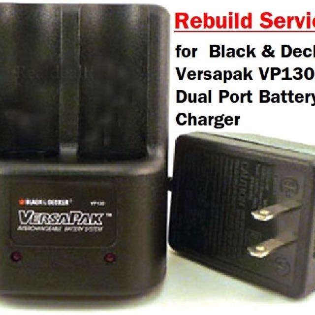 BLACK+DECKER Versapak VP130 Interchangeable Battery Charger System- A25
