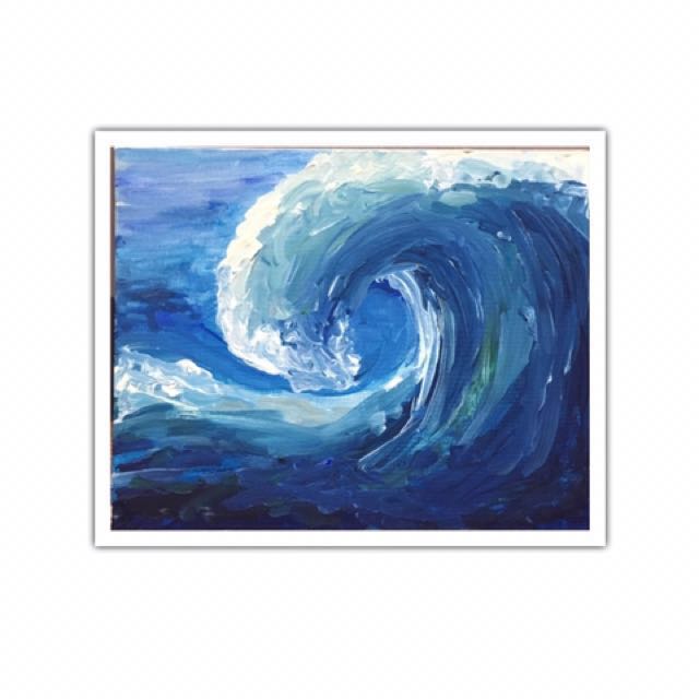 Waves Acrylic Painting Design Craft Art Prints On Carousell
