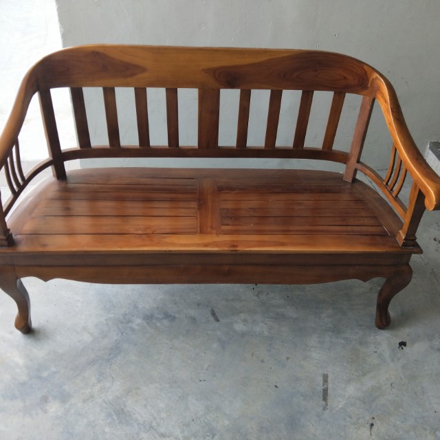 Reserved 2seater Long Wooden Chair Furniture Tables Chairs