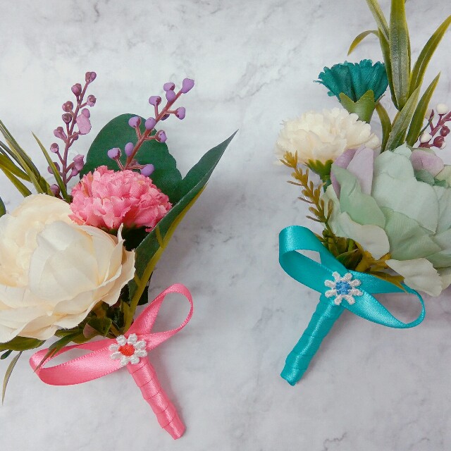 胸花仿真花兩色可選夾式別式 婚禮花束 手作設計 手作商品在旋轉拍賣