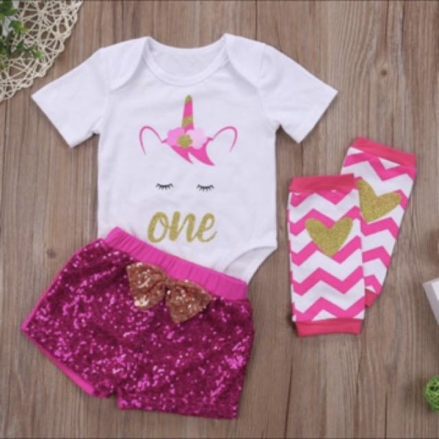 Baby Girl Infant Newborn Toddler One Year Old Birthday Party Romper