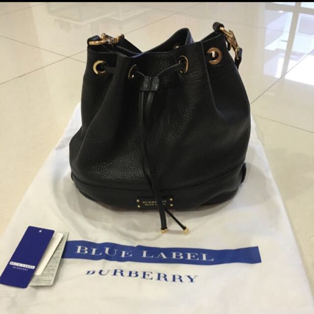 burberry black bucket bag