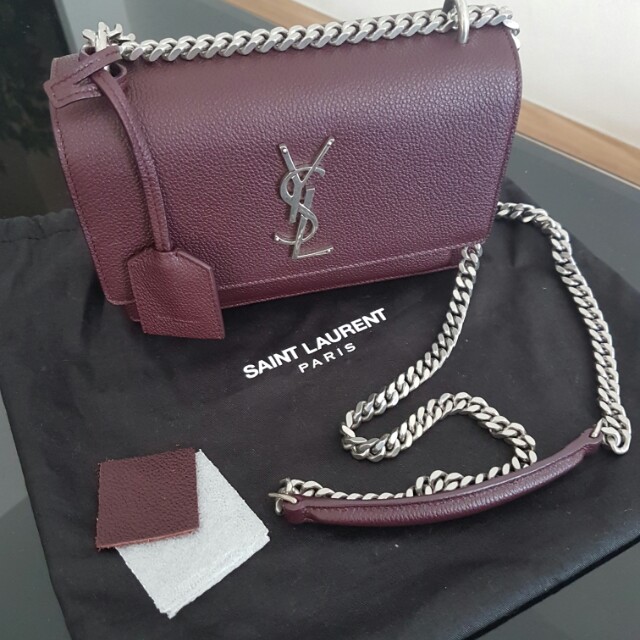 Authentic Yves Saint Laurent YSL Sunset Chain Wallet Smooth Leather,  Luxury, Bags & Wallets on Carousell