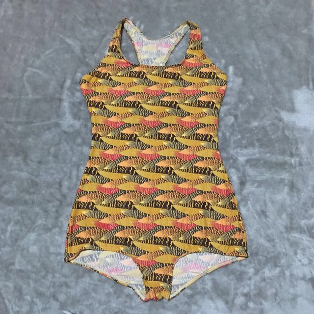Brand New Semi Boy Shorts One Piece Swimsuit Large Size Bnwt