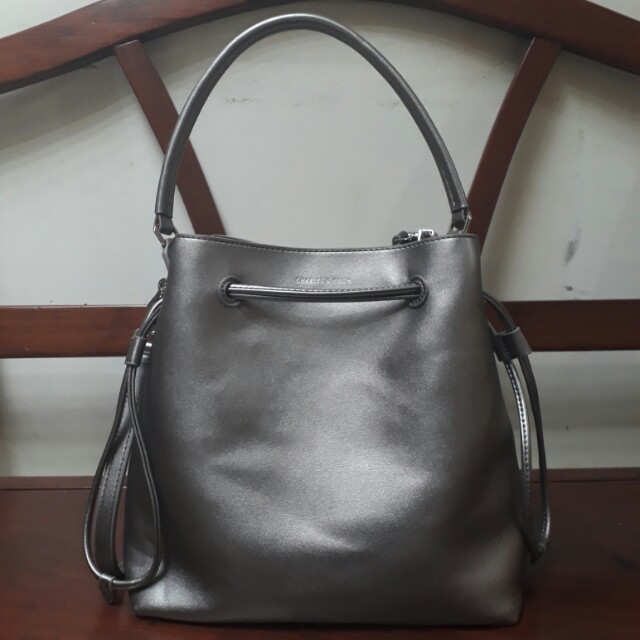 charles and keith pewter bag