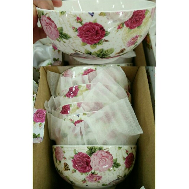 Mangkuk Bowl Shabby Shabbychic Soup Capodimonte Branded Bermerk Cantik Murah Unik Hadiah Kado Gift Wedding Pernikahan