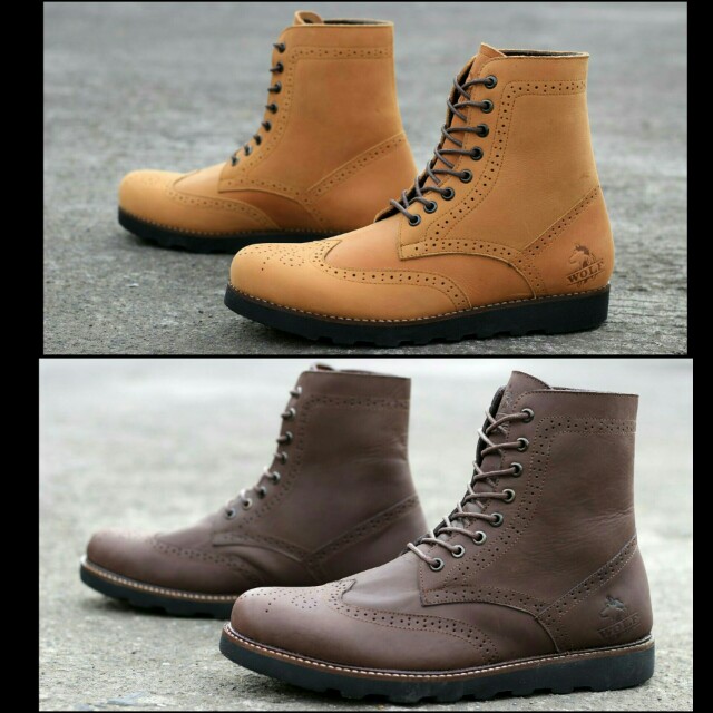 Sepatu Kasual Boots Wolf Doberman Original Leather Full Up