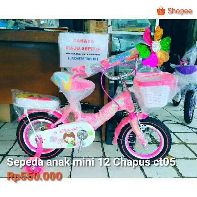 Sepeda Anak Cewe Mini 12 Chapus Bayi Anak Baju Anak Perempuan