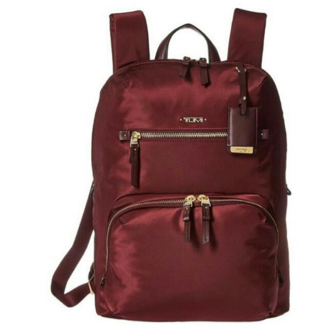 tumi maroon backpack