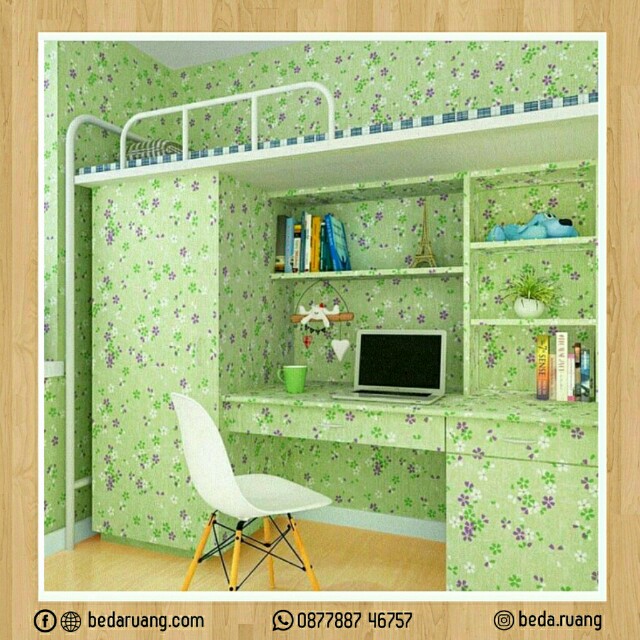 Wallpaper Bunga Hijau Kecil Home Furniture On Carousell