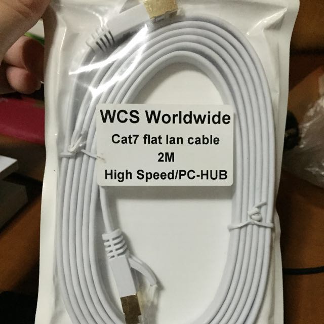 Ethernet Cable (Category: Cables & Adaptors) located in Singapore. Submitted by qiiuyann (Listing ID 84199125, Image 1). Description: Brand new in packaging 2M long High speed lan cable/PC-HUB.