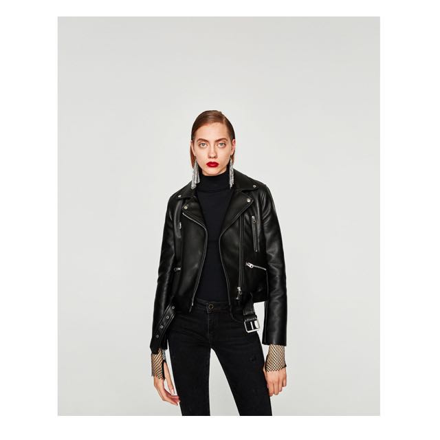 zara leather jacket womens price