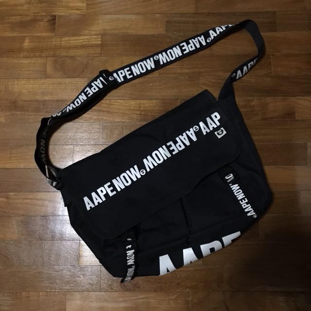 AAPE By A Bathing Ape Black Sling Bag Magazine Men s Fashion Bags Sling Bags on Carousell