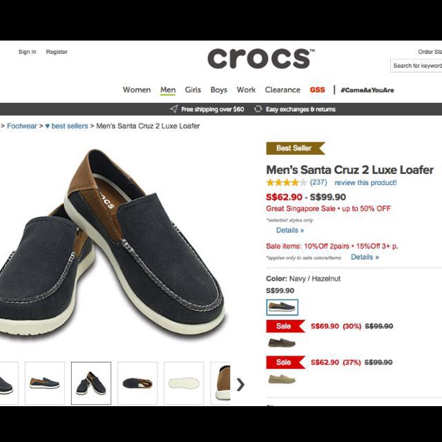 crocs santa cruz 2 navy