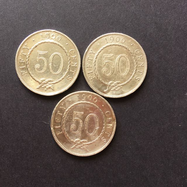 Sarawak Silver welding coin 1900 50 cent Fifty cents C.Brooke C Brooke