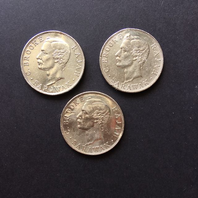 Sarawak Silver welding coin 1900 50 cent Fifty cents C.Brooke C Brooke