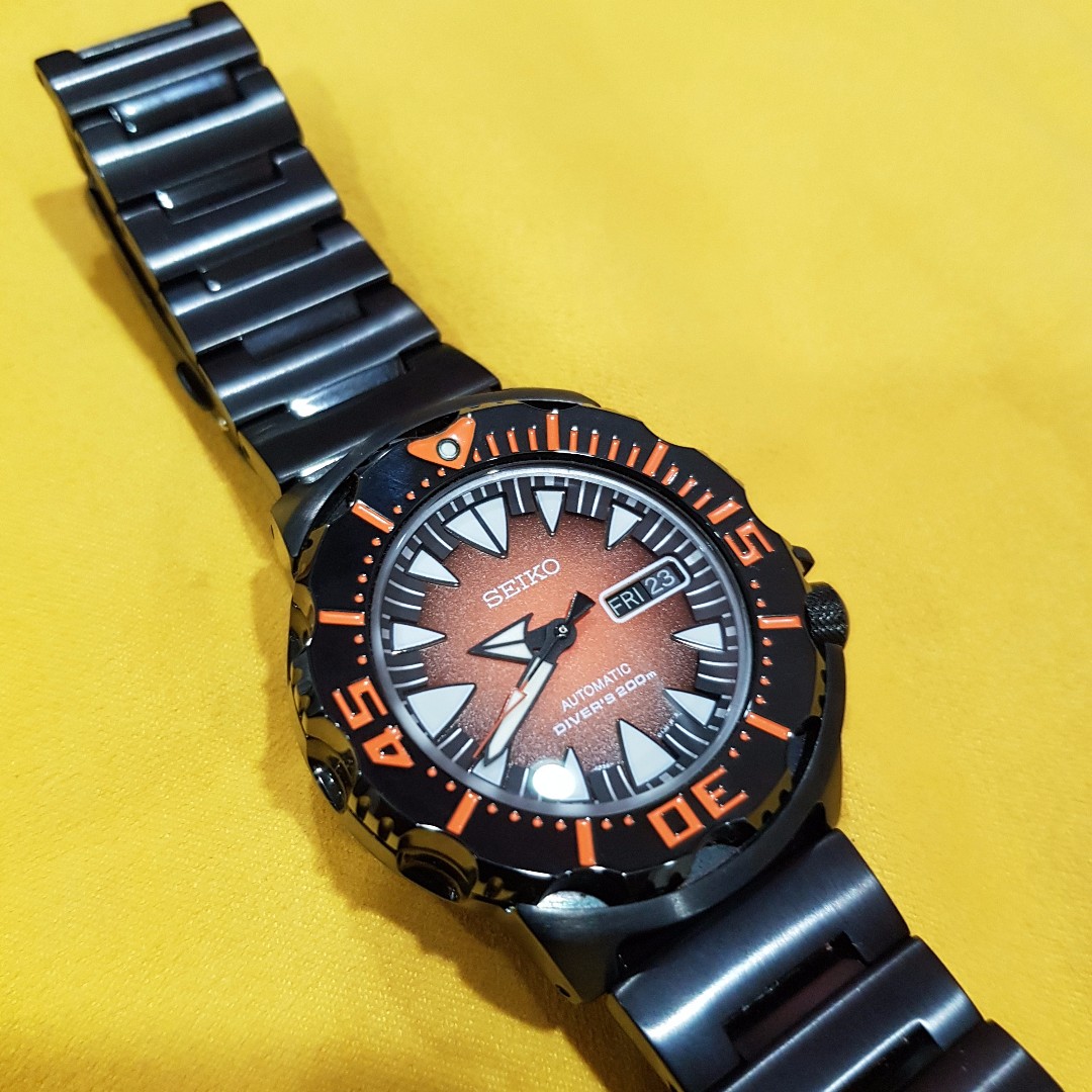 Seiko Monster Orange Black SRP311K, Men's Fashion, Watches & Accessories,  Watches on Carousell