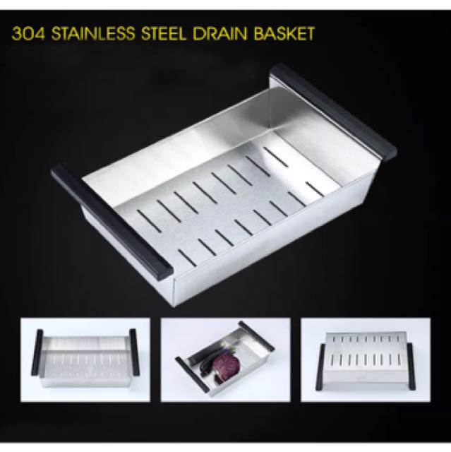 Sink Drain Basket Stainless Steel Wash Basket Kitchen Sink