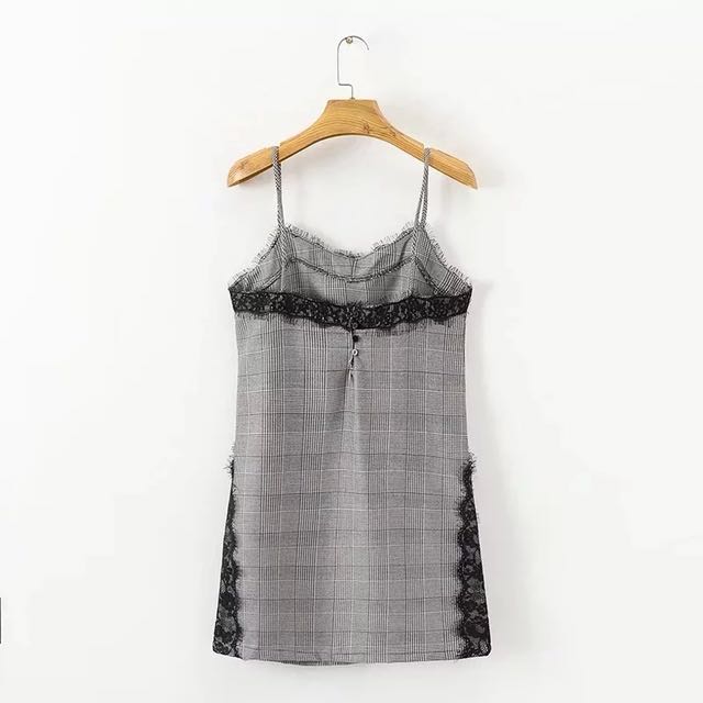 zara check camisole dress
