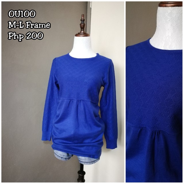 Royal Blue Cotton Knots Top main image 0