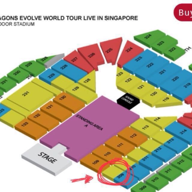 TWO CAT 2 IMAGINE DRAGONS SINGAPORE CONCERT, Tickets & Vouchers, Event