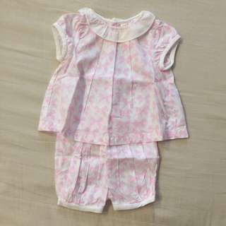 Jacadi 6M 粉色蝴蝶結套裝