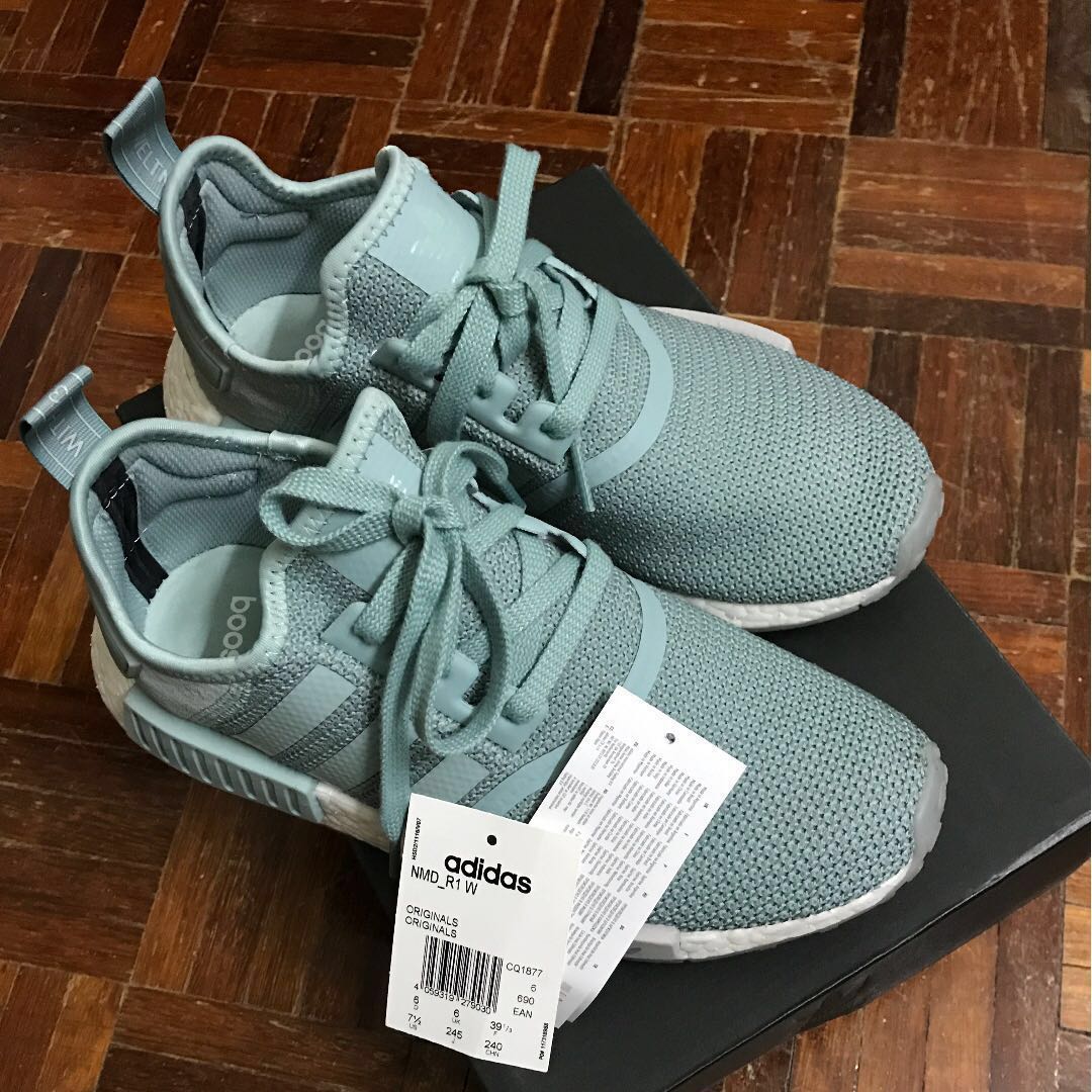 Adidas originals nmd r1 cheap - women's green/white/ice purple
