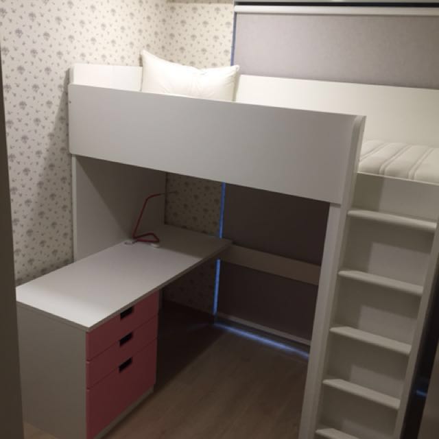 Almost New Ikea Bed Wardrobe Study Furniture Beds