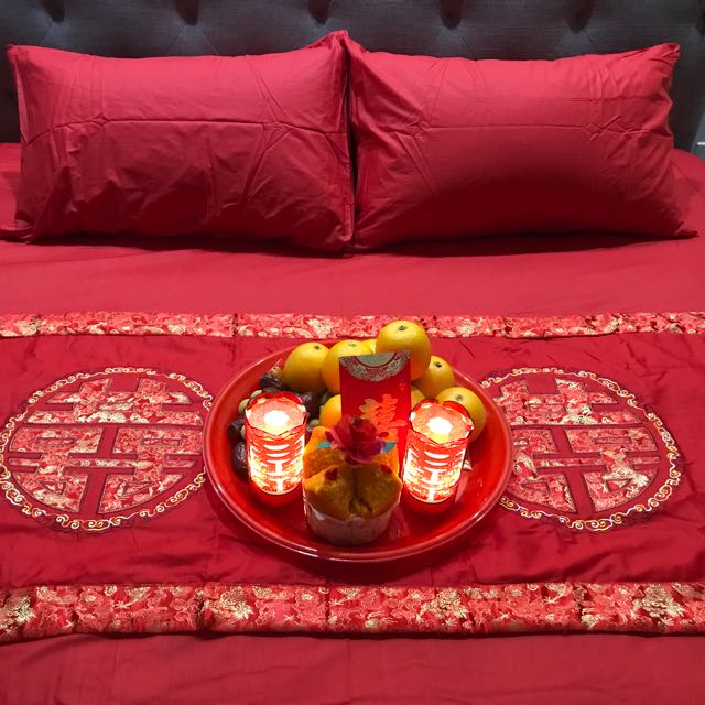 Chinese Wedding Blanket Rectangle Double Happiness Furniture