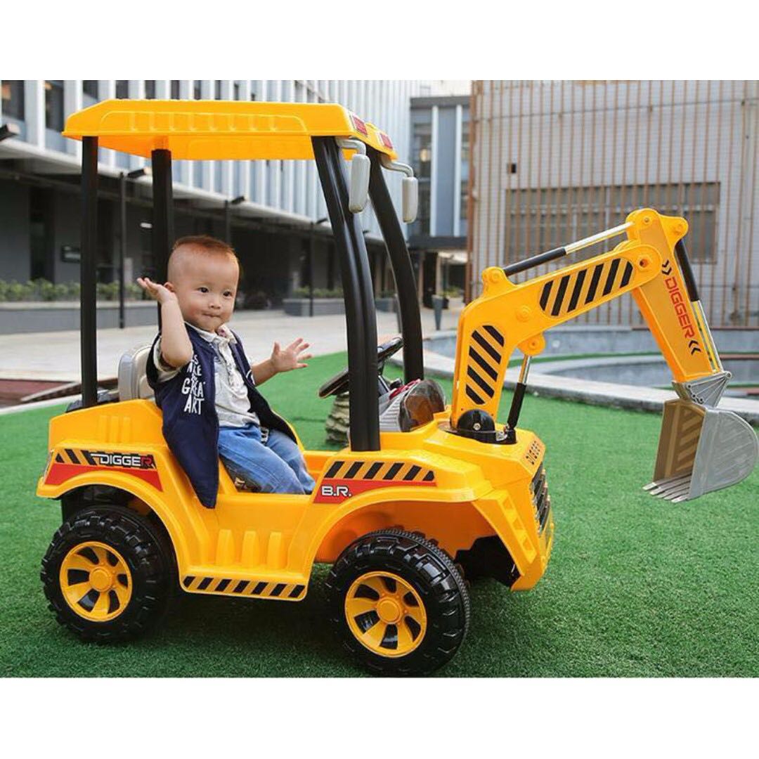 Digger Crane Loader BackHoe Ride On Car for Kids Babies Kids