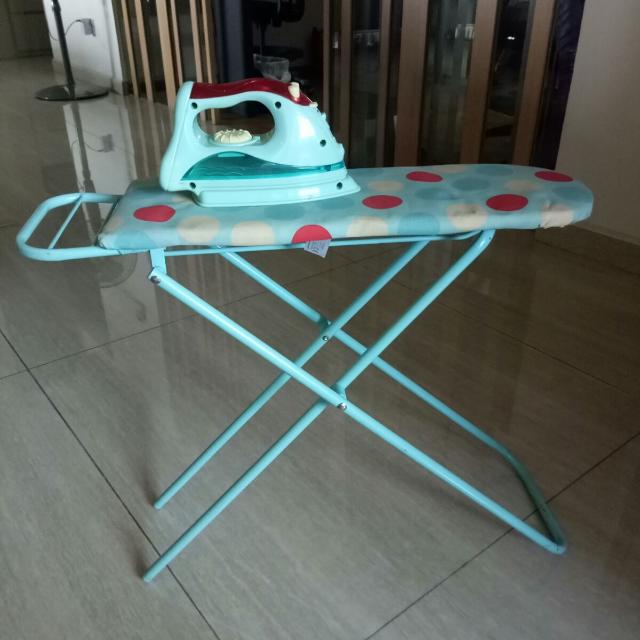 childs ironing board and iron